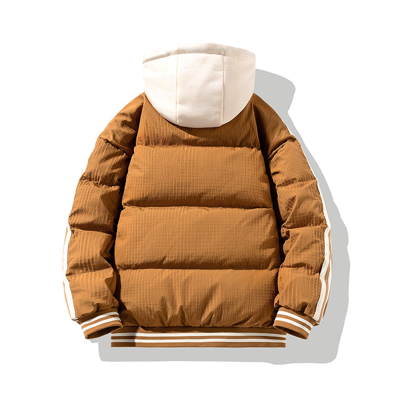 Unisex Sportliche Polyester Gestreifte Daunenjacke