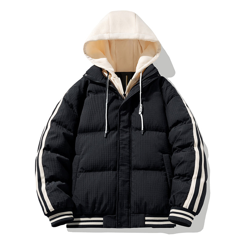 Unisex Sportliche Polyester Gestreifte Daunenjacke