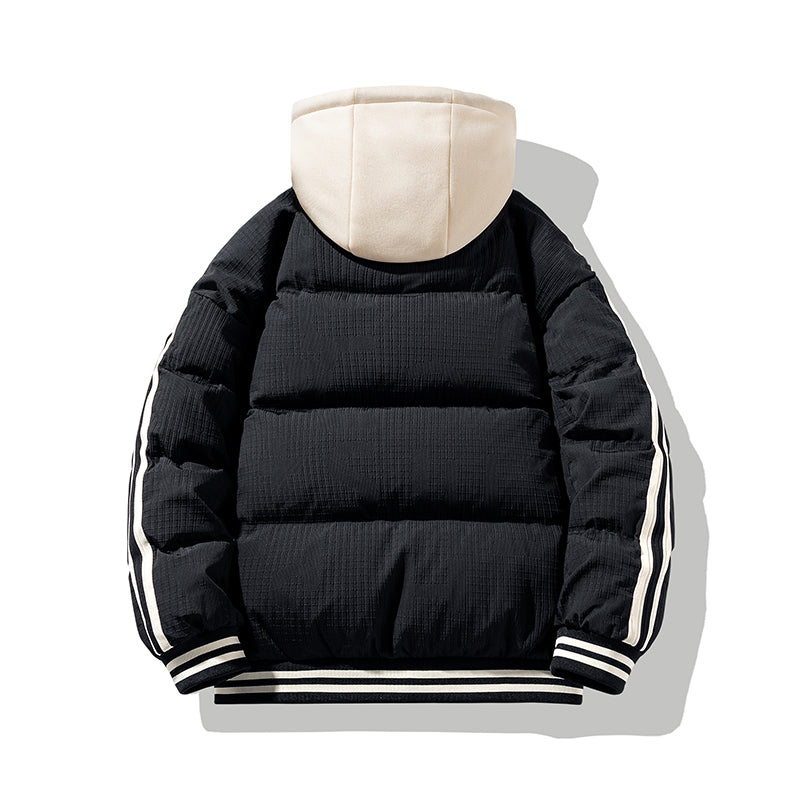 Unisex Sportliche Polyester Gestreifte Daunenjacke