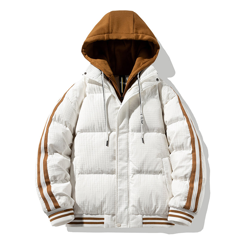 Unisex Sportliche Polyester Gestreifte Daunenjacke