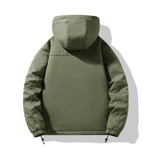 Unisex Funktionelle Oliv Sherpa-gefütterte Kapuzenjacke