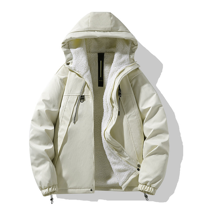 Unisex Funktionelle Oliv Sherpa-gefütterte Kapuzenjacke