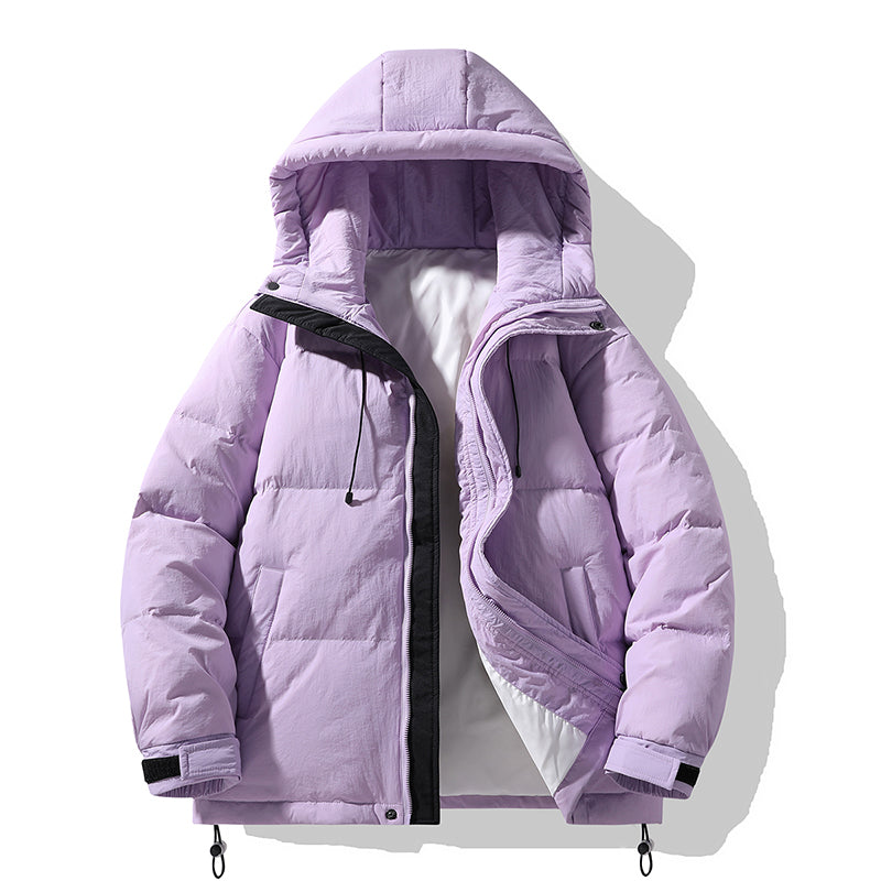 Urban Off-White Kapuzen-Pufferjacke mit Kontrastdetail