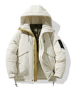 Leuchtend Gelbe Kapuzen-Pufferjacke mit Kontrastreißverschluss