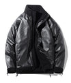 Schlanke Schwarze Polyester-Bomberjacke mit Schaffellkragen