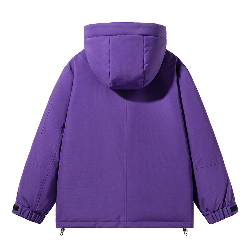Robuste Schwarze Kapuzenjacke mit Mehreren Taschen