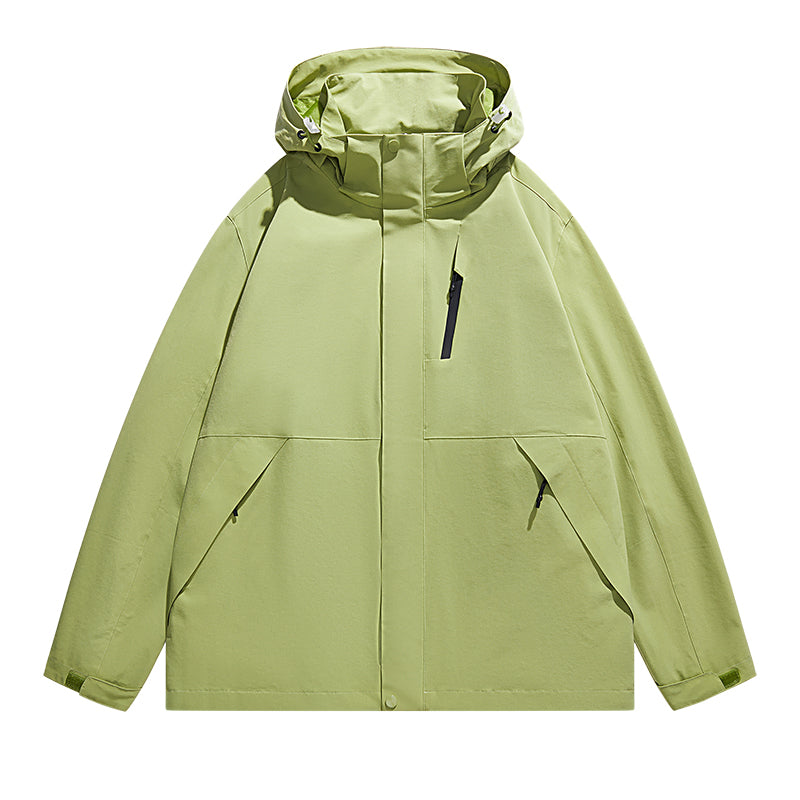 Zeitgenössische Polyester Reißverschluss-Kapuzen-Technikjacke