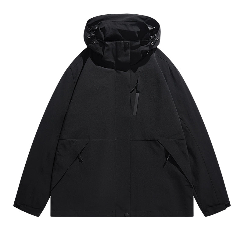 Zeitgenössische Polyester Reißverschluss-Kapuzen-Technikjacke