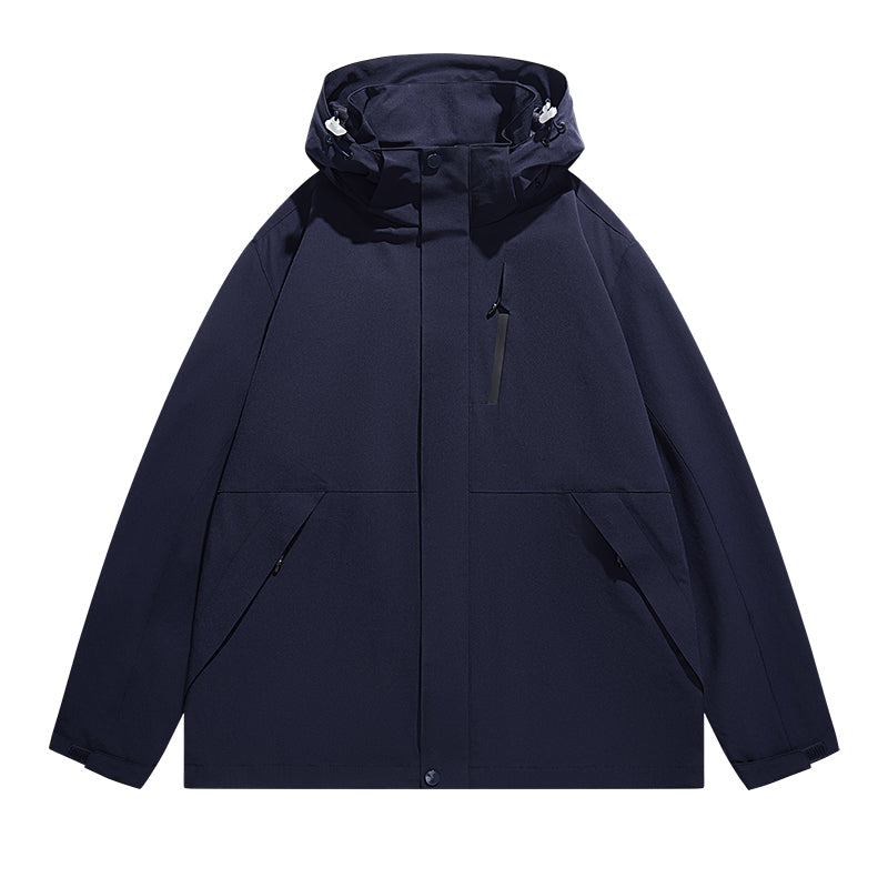 Zeitgenössische Polyester Reißverschluss-Kapuzen-Technikjacke