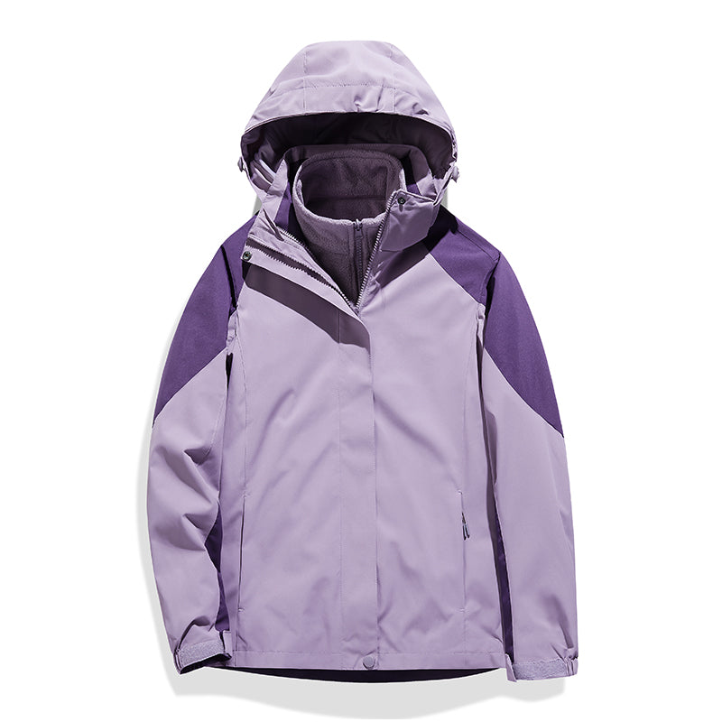 Elegante Polyester Zweifarben-Kapuzen-Technikjacke