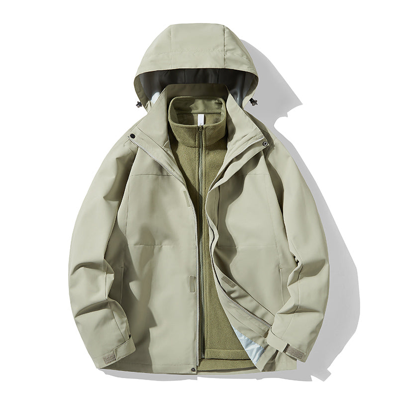 Herren Robustes Polyester Reißverschluss Freizeit Parka